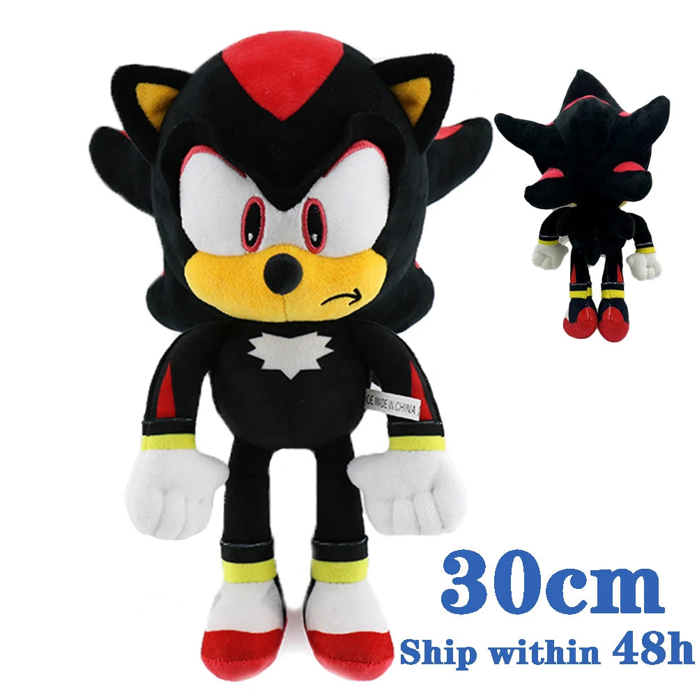 30CM Super Sonic Plush Toy The Hedgehog Amy Rose Knuckles Tails Cute Cartoon Soft Stuffed Doll Birthday Gift For Children