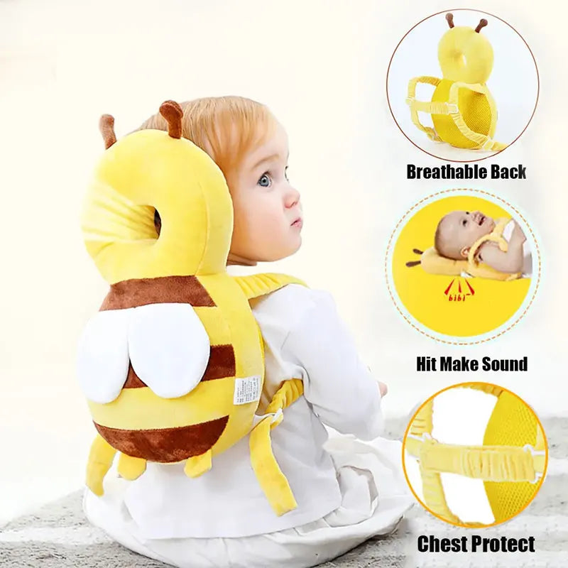 Head Back Protector Baby Protect Pillow Learn Walk Head Protector  Cushion Anti Fall Backward Cap Carry Cartoon Kids Safe Bibi