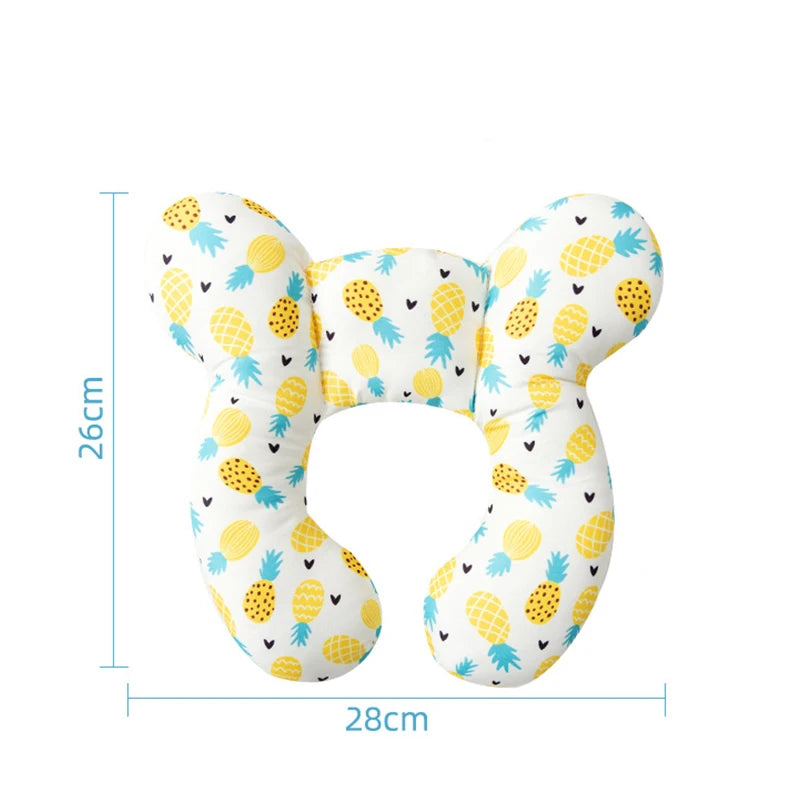 New cartoon children's U-shaped pillow, cotton soft baby pillow, travel car children's pillow, multi-functional stroller pillow