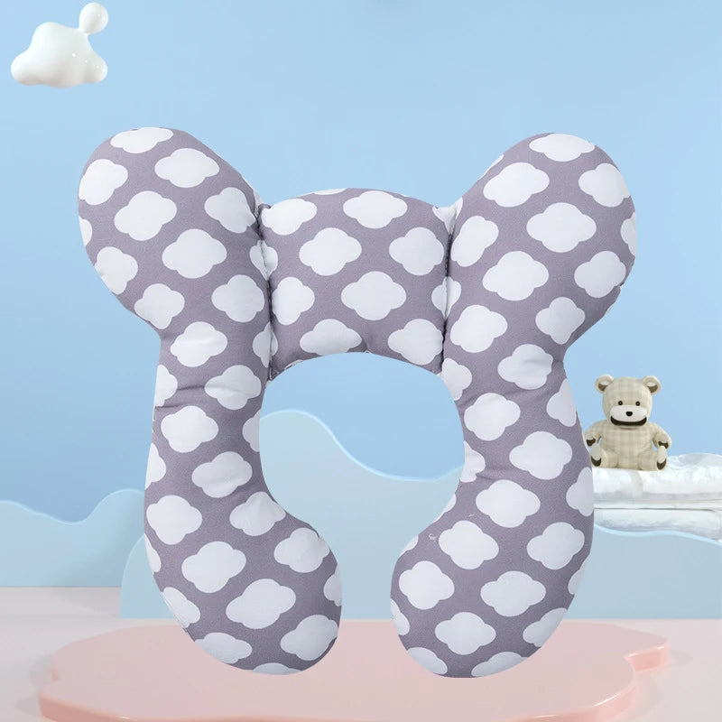 New cartoon children's U-shaped pillow, cotton soft baby pillow, travel car children's pillow, multi-functional stroller pillow