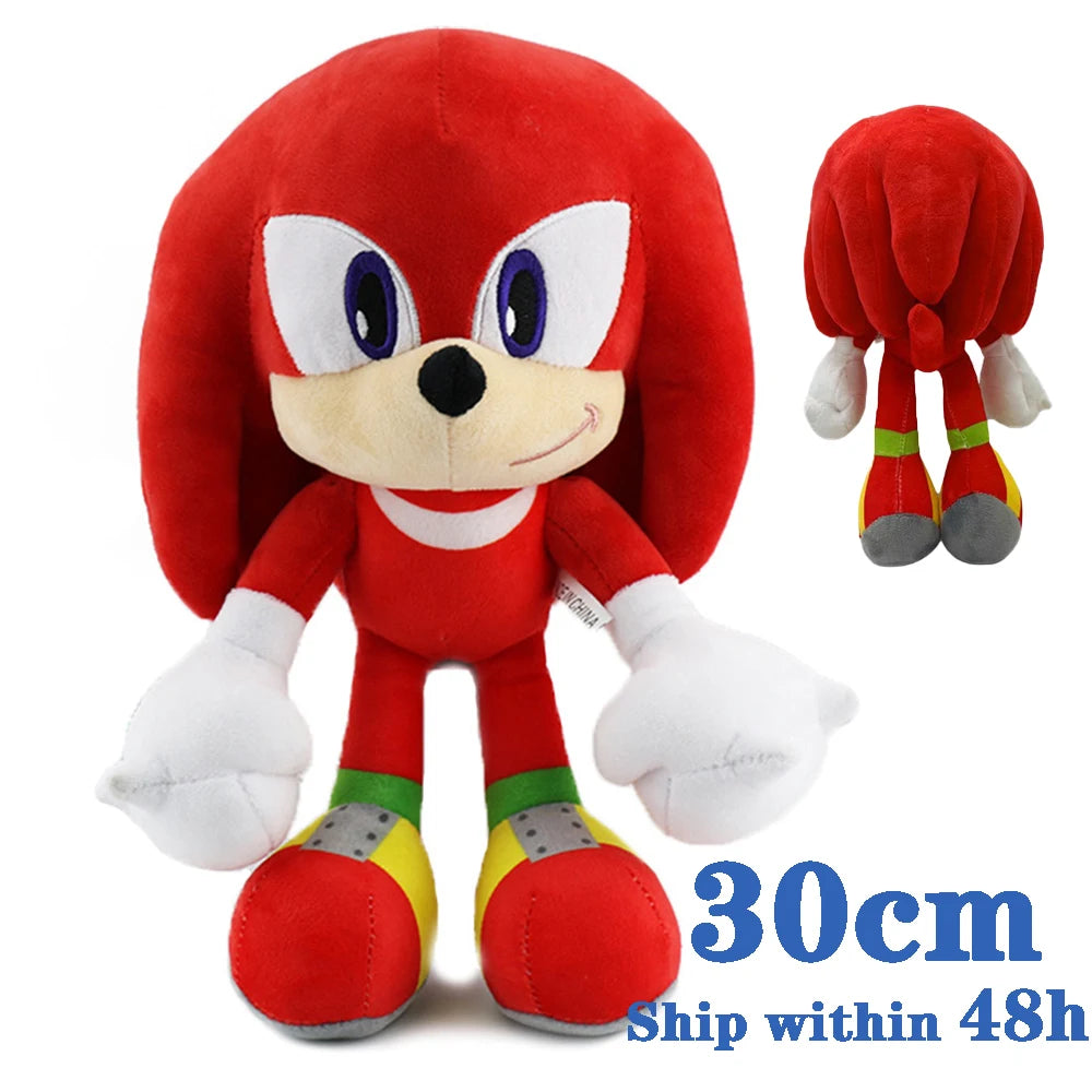 30CM Super Sonic Plush Toy  The Hedgehog Amy Rose Knuckles Tails Cute Cartoon Soft Stuffed Doll Birthday Gift For Children